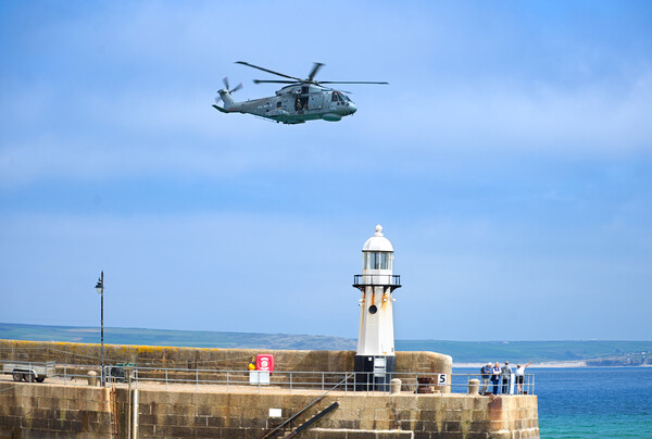 Merlin Helicopter St Ives Picture Board by Alison Chambers