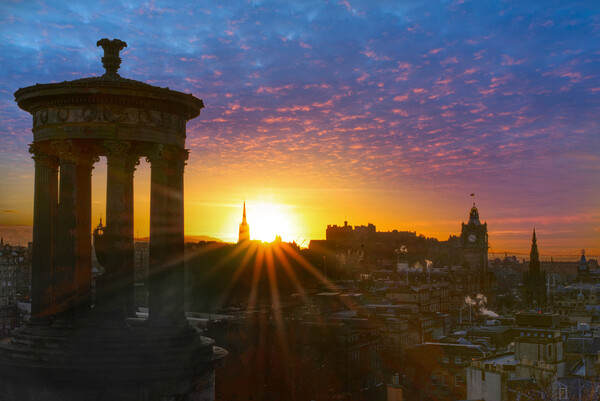 Edinburgh Sunset Picture Board by Alison Chambers