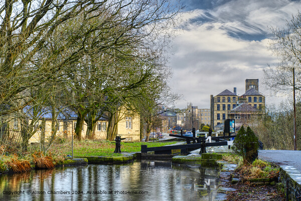 Huddersfield Narrow Canal Slaithwaite Picture Board by Alison Chambers