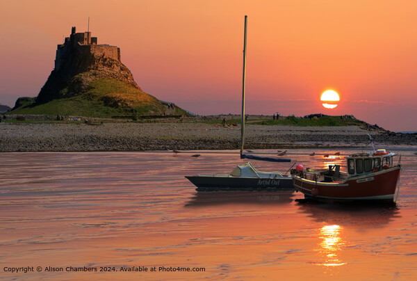 Lindisfarne Sunrise Picture Board by Alison Chambers