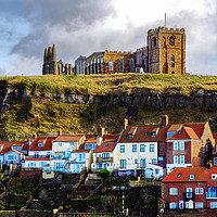 Buy canvas prints of Whitby East Cliff  by Alison Chambers