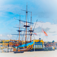 Buy canvas prints of HMS Endeavour Whitby by Alison Chambers