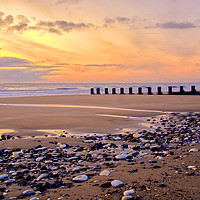Buy canvas prints of Bridlington Pebbles And Puddles by Alison Chambers