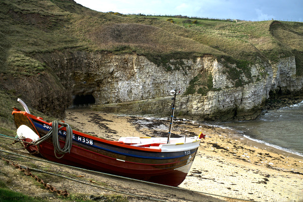 North Landing Flamborough Picture Board by Alison Chambers