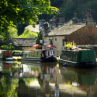Buy canvas prints of Towpath Eventide Hebden Bridge  by Alison Chambers