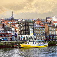 Buy canvas prints of Whitby Harbour Scene by Alison Chambers