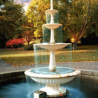Buy canvas prints of Autumn Fountain Sheffield Botanical Gardens  by Alison Chambers