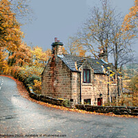 Buy canvas prints of Autumn Day Cottage in Ashover by Alison Chambers