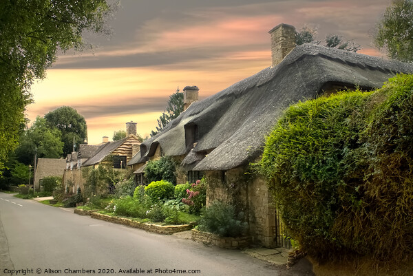 Cottage on the Lane Broad Campden Picture Board by Alison Chambers