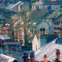 Buy canvas prints of Holmfirth Rooftops and Chimney Pots  by Alison Chambers