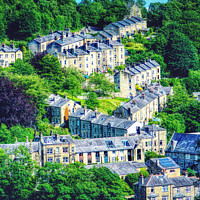 Buy canvas prints of The Under And Over Houses Of Hebden Bridge  by Alison Chambers
