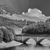 Buy canvas prints of Ladybower Reservoir Monochrome  by Alison Chambers