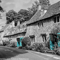 Buy canvas prints of Snowshill Cottages Colour Selected  by Alison Chambers