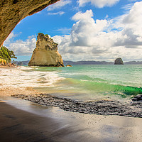 Buy canvas prints of Cathedral Cove by Ian Homewood