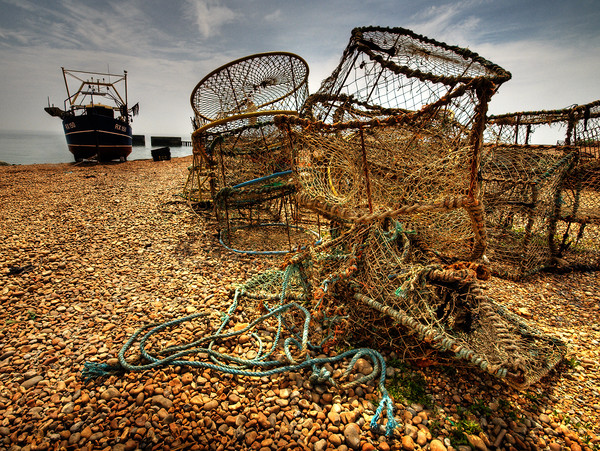 Fishing Boat RX150 on The Slade at Hastings Picture Board by Ian Homewood