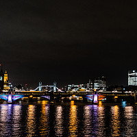 Buy canvas prints of London at Night from Waterloo Bridge by Tracey Smith