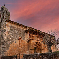 Buy canvas prints of Romanesque stone church with amazing sky by David Galindo