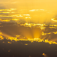 Buy canvas prints of golden sunrise among clouds in summer by David Galindo