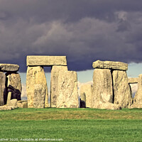 Buy canvas prints of Storm over Stonehenge by David Mather