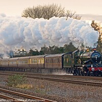 Buy canvas prints of GWR Castle 5043 Earl of Mount Edgcumbe races towards York by David Mather