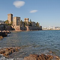 Buy canvas prints of Chateau and harbour, Mandelieu La Napoule, South of France by David Mather
