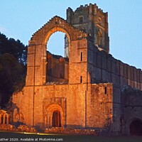 Buy canvas prints of Fountains Abbey North Yorkshire by David Mather