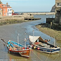 Buy canvas prints of Staithes harbour, North Yorkshire by David Mather
