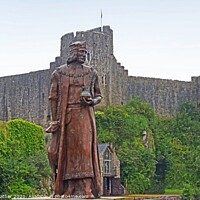 Buy canvas prints of Henry Tudor statue at Pembroke Castle, South Wales by David Mather