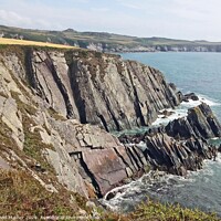 Buy canvas prints of Rocky cliff near St. Davids, Pembrokeshire by David Mather