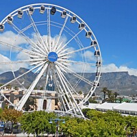 Buy canvas prints of The Cape Wheel and Table Mountain, South Africa by David Mather
