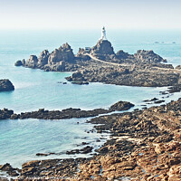 Buy canvas prints of Lighthouse at Corbiere, Jersey, Channel Islands by David Mather