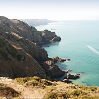 Buy canvas prints of Rocky coast near Crabbe, Jersey, Channel Islands by David Mather