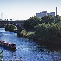 Buy canvas prints of River Aire at Ferrybridge, West Yorkshire by David Mather