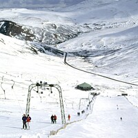 Buy canvas prints of Skiing at Glen Shee, Scotland by David Mather
