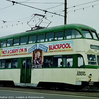 Buy canvas prints of Heritage Blackpool tram by David Mather