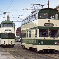 Buy canvas prints of Blackpool promenade and trams by David Mather