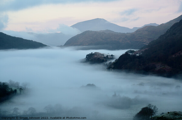 Snowdonia Mist Picture Board by Simon Johnson