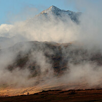 Buy canvas prints of  Snowdon through the mist by Simon Johnson