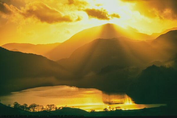 Snowdonia sunburst Picture Board by Simon Johnson