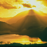 Buy canvas prints of Snowdonia sunburst by Simon Johnson