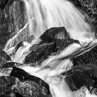 Buy canvas prints of Waterfall Monochrome by Simon Johnson