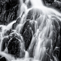 Buy canvas prints of waterfall Monochrome by Simon Johnson