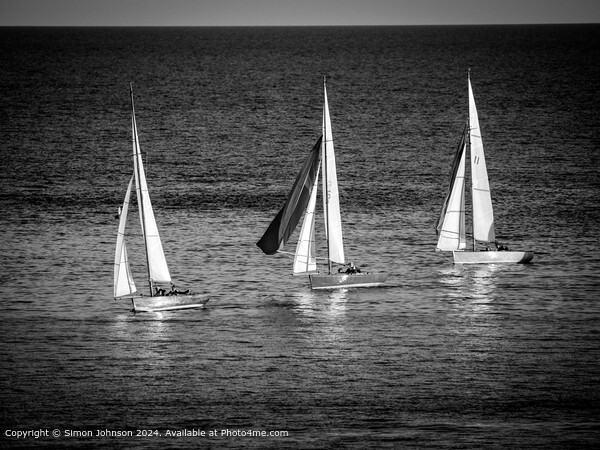 sunlit white yachts   Picture Board by Simon Johnson