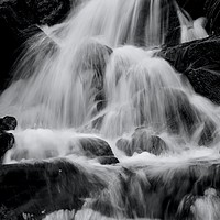 Buy canvas prints of Snowdonia Waterfall by Simon Johnson