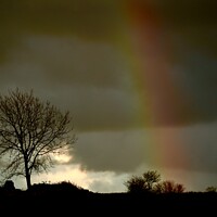 Buy canvas prints of Cotswold rainbow by Simon Johnson