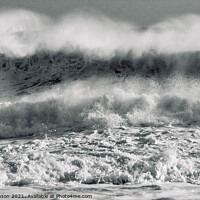 Buy canvas prints of sunlit wind blown Storm wave by Simon Johnson