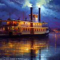 Buy canvas prints of Midnight Journey on the Mississippi by Robert Deering
