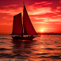 Buy canvas prints of Sailing Into The Sunset by Robert Deering