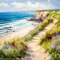 Buy canvas prints of cliff top path by Robert Deering