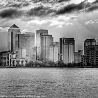 Buy canvas prints of Canary Wharf FRom Across The Thames by Robert Deering